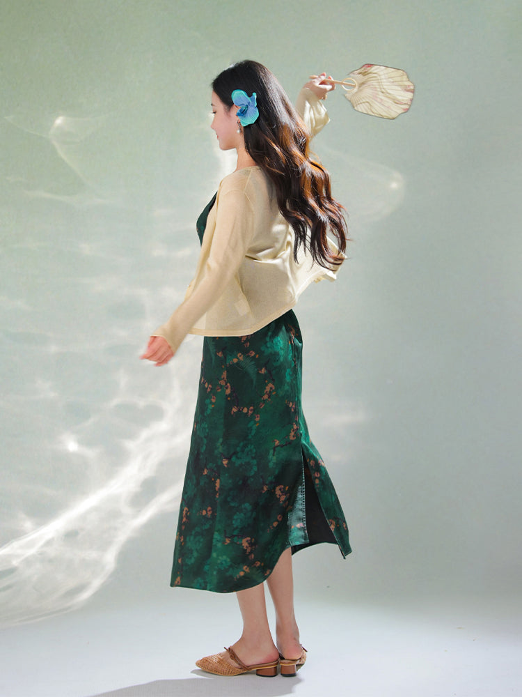 Ice Feeling Imported Metallic Glitter Yarn micro-knit cardigan(莎婳)