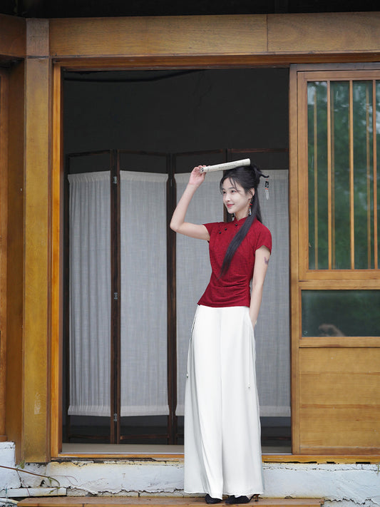 Sheer White| Wide-Leg Trousers(书裳)