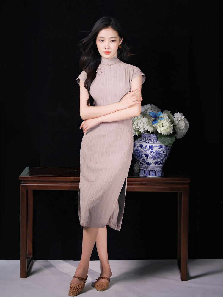 High stretch chiffon|Modern one-Pieces Qipao Dress(灵罗)