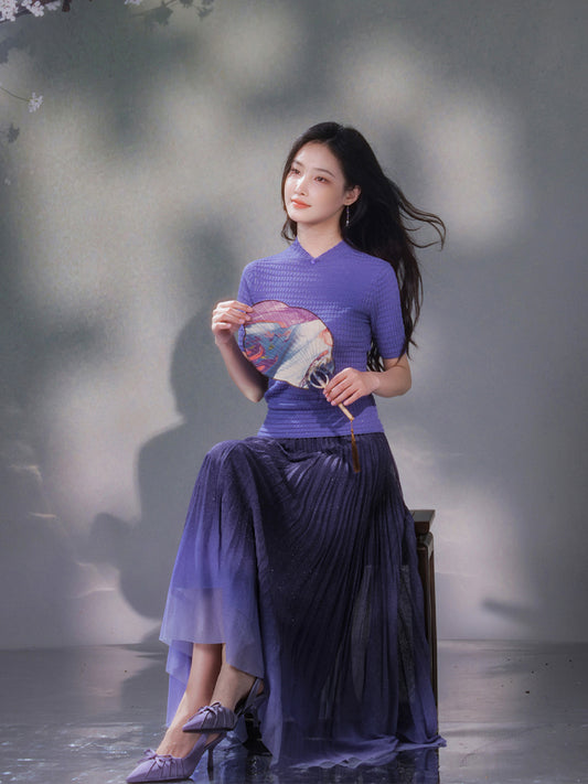 Purple Gradient|Modern one-Pieces long skirt(星朔)