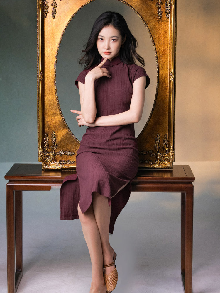 High stretch chiffon|Modern one-Pieces Qipao Dress(灵罗)