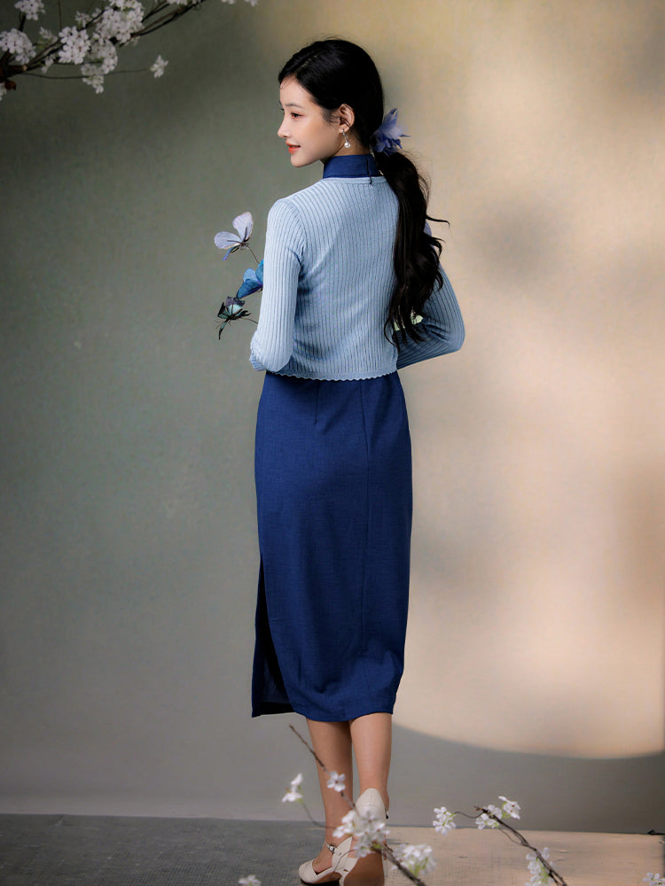 Natural Silk Acetate|flared sleeves Cardigan(俞麦)