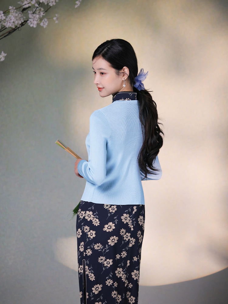 Natural Silk Acetate|long-sleeved Cardigan(镜霖)