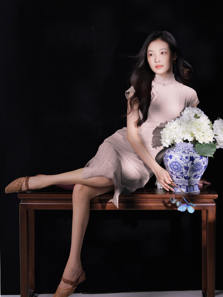 High stretch chiffon|Modern one-Pieces Qipao Dress(灵罗)