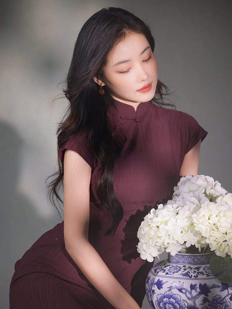High stretch chiffon|Modern one-Pieces Qipao Dress(灵罗)
