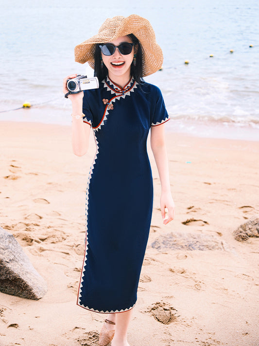 Ultramarine|Modern one-Pieces Qipao Dress(梓霖)