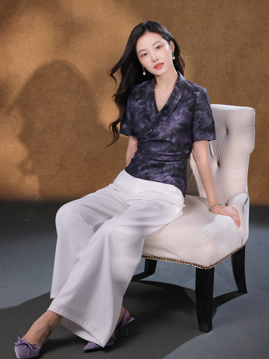 Linen White|straight legged pants(岫白)