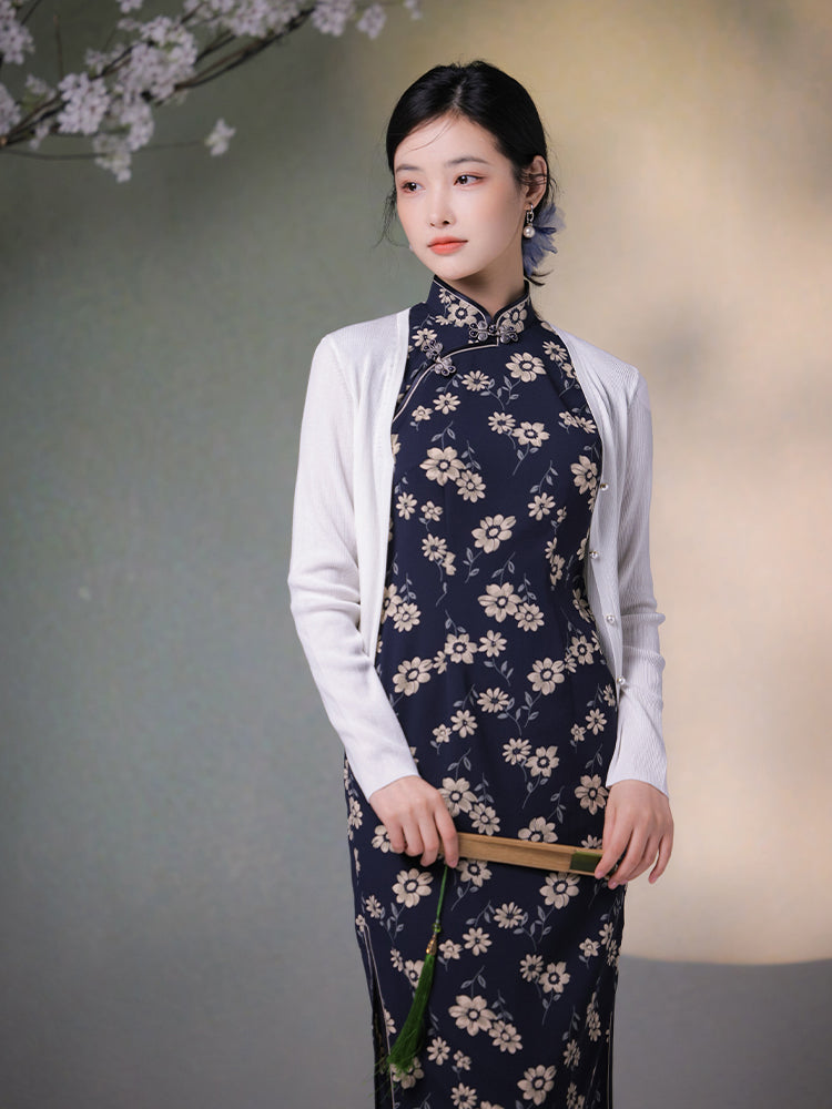 Natural Silk Acetate|long-sleeved Cardigan(镜霖)