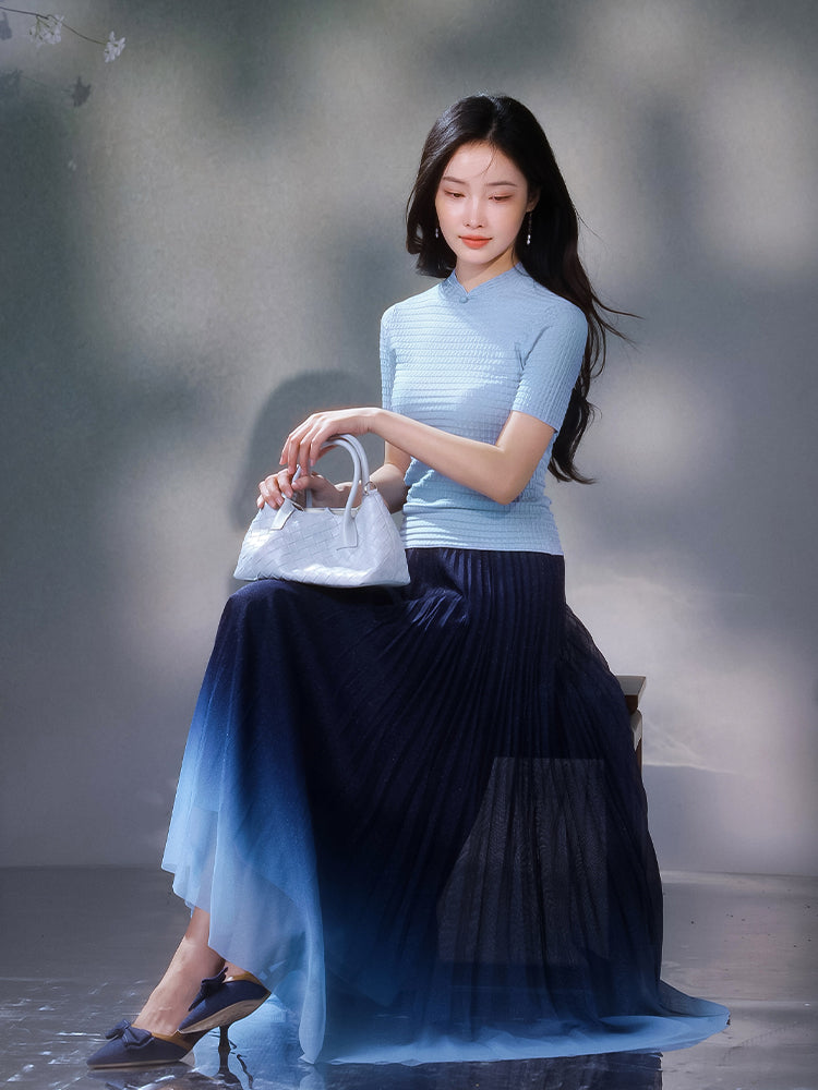 violets|Short Sleeve Qipao Top(罗芙)