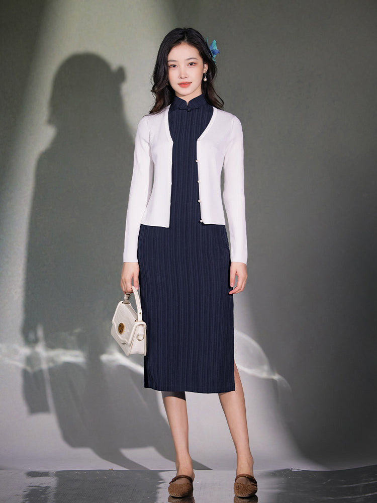 Natural Silk Acetate|long-sleeved Cardigan(镜霖)