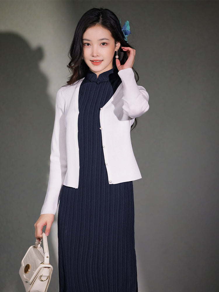 Natural Silk Acetate|long-sleeved Cardigan(镜霖)