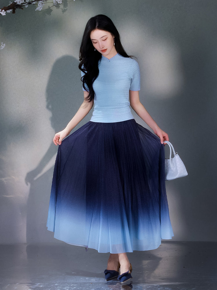 violets|Short Sleeve Qipao Top(罗芙)