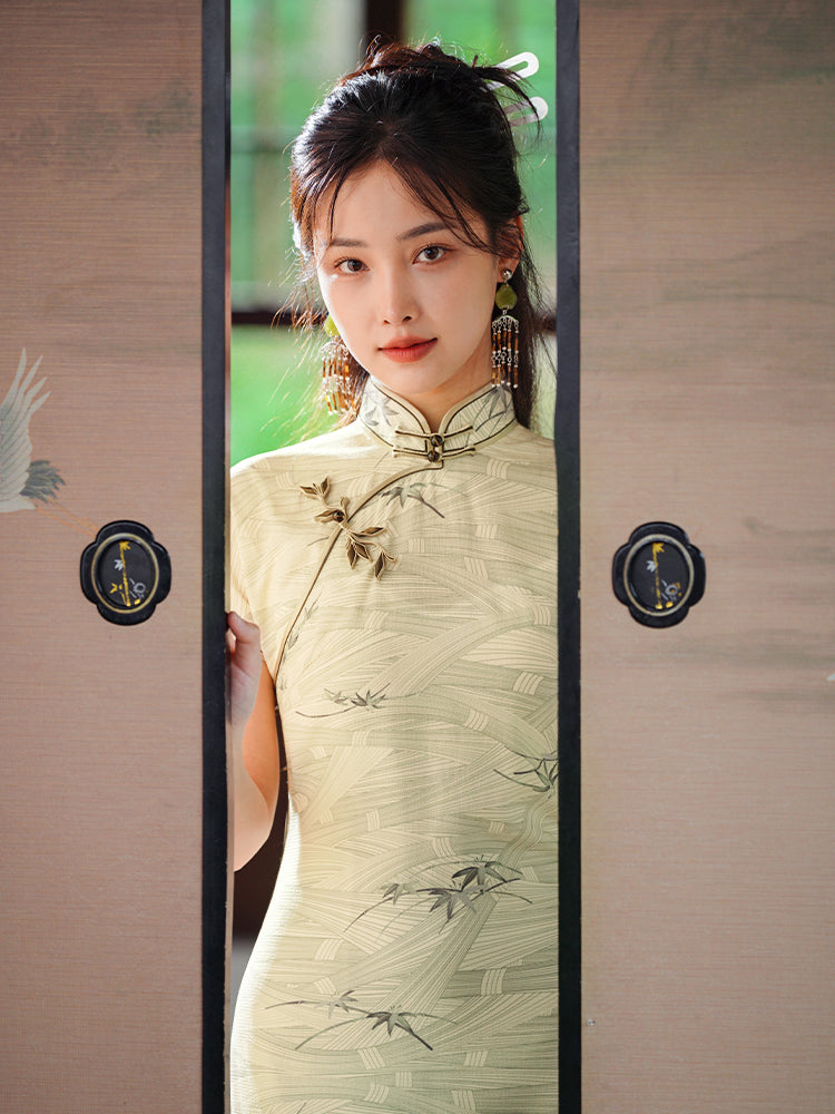 Light green color|Modern one-Pieces Qipao Dress(书瑾)