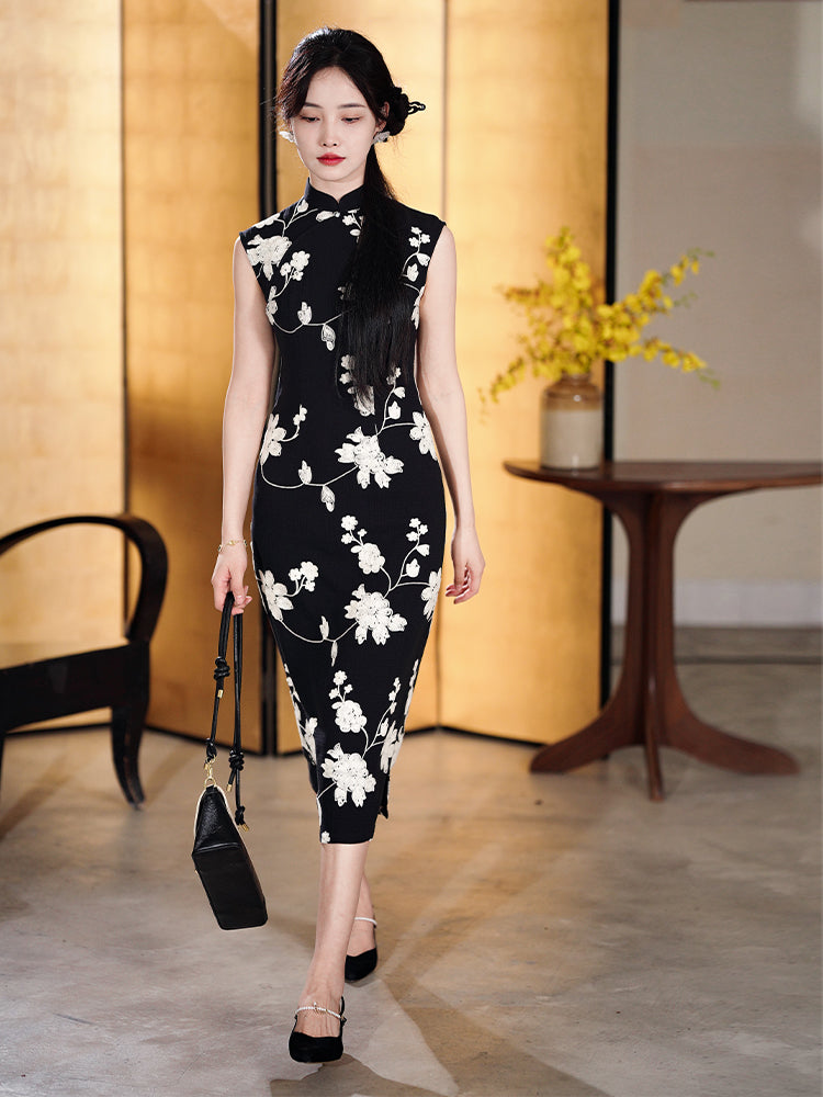 Ink and black|Modern one-Pieces Qipao Dress(舞黛)