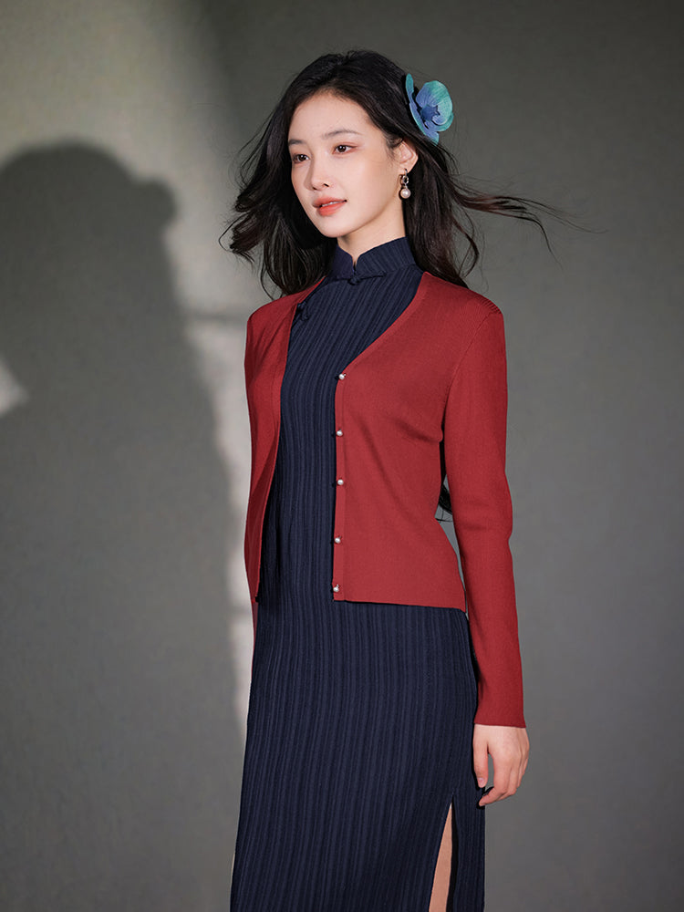 Natural Silk Acetate|long-sleeved Cardigan(镜霖)