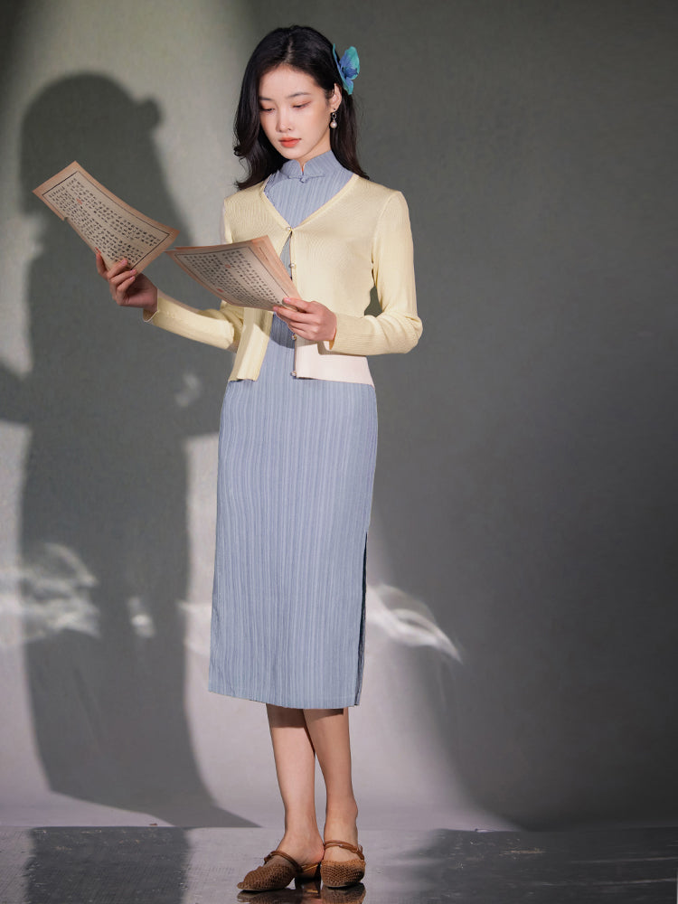 Natural Silk Acetate|long-sleeved Cardigan(镜霖)