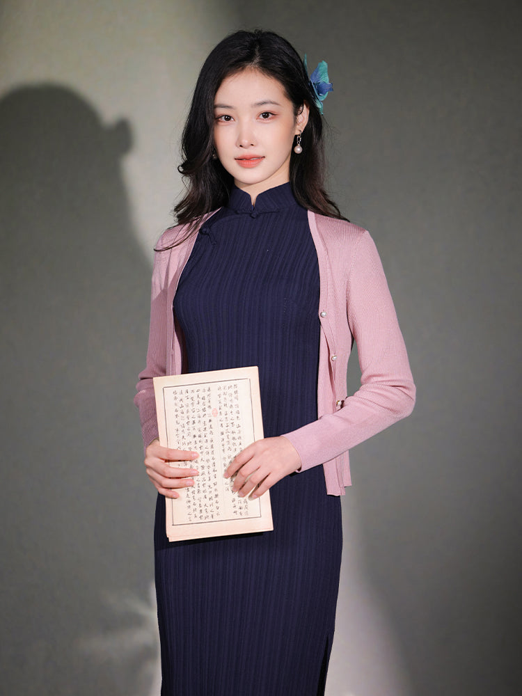 Natural Silk Acetate|long-sleeved Cardigan(镜霖)