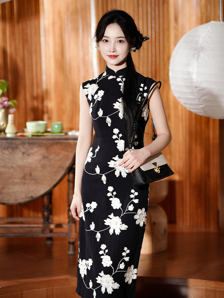 Ink and black|Modern one-Pieces Qipao Dress(舞黛)