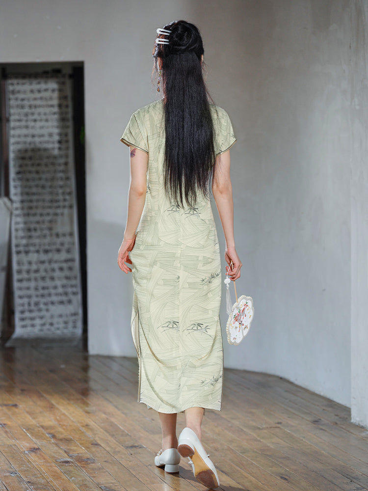 Light green color|Modern one-Pieces Qipao Dress(书瑾)