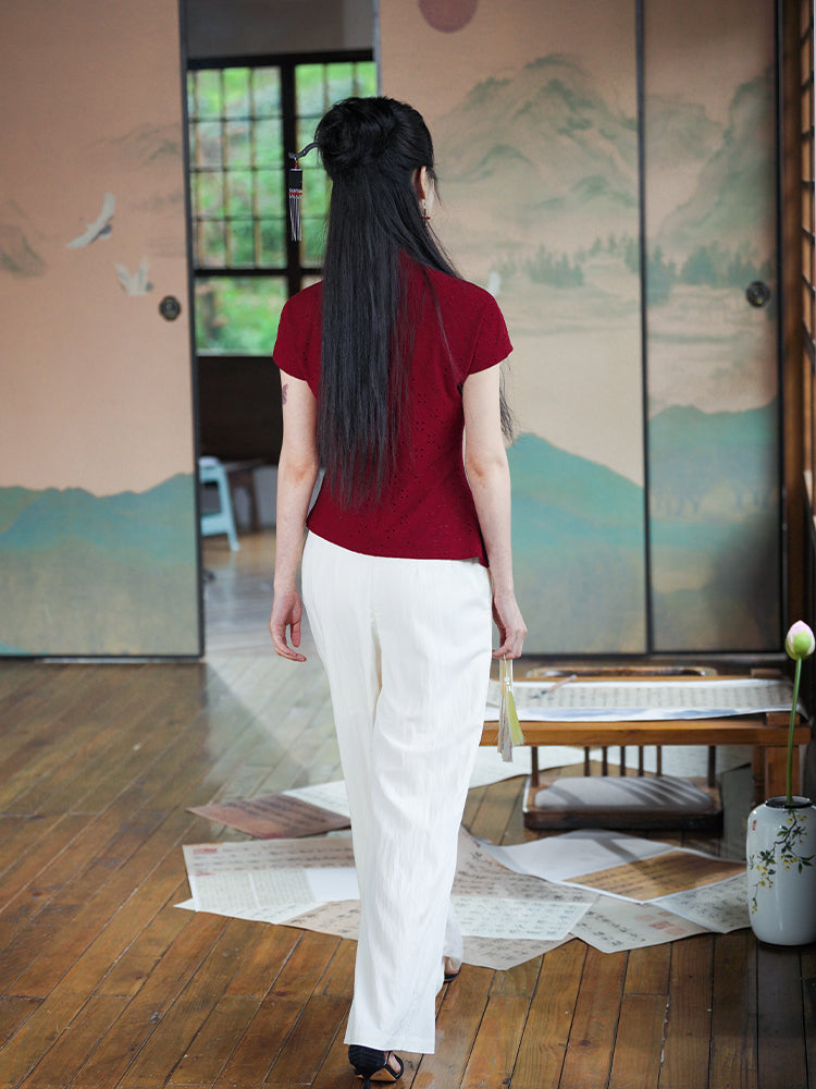 reddish color|Modern one-Pieces Qipao top(胭华)