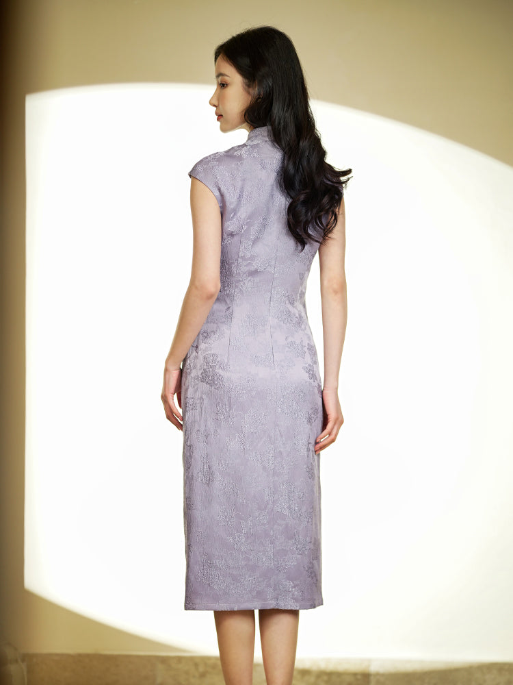 Taro Purple|Modern one-Pieces Qipao Dress(钰竹)