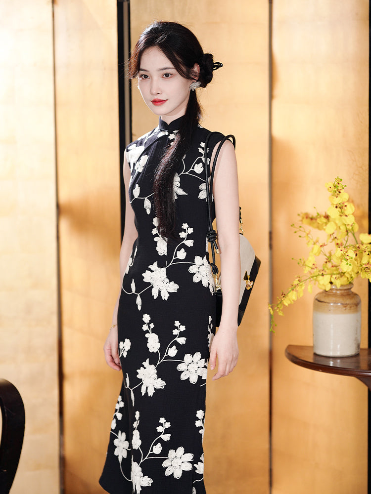 Ink and black|Modern one-Pieces Qipao Dress(舞黛)