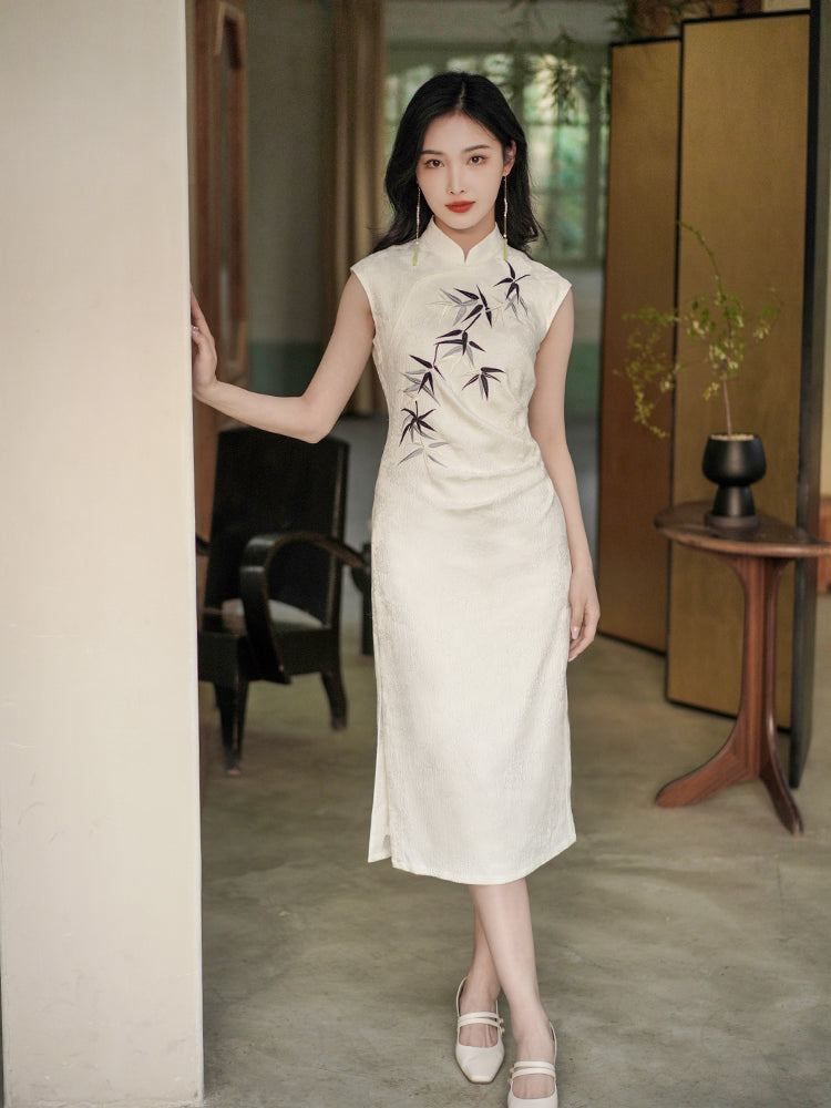 Taro Purple|Modern one-Pieces Qipao Dress(钰竹)