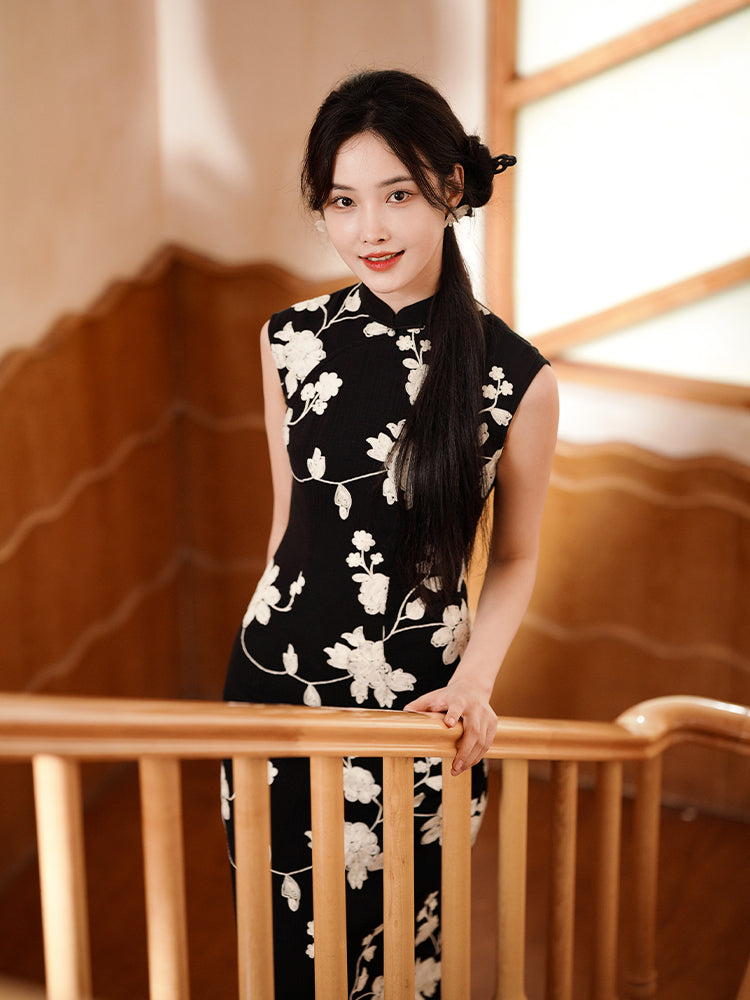 Ink and black|Modern one-Pieces Qipao Dress(舞黛)