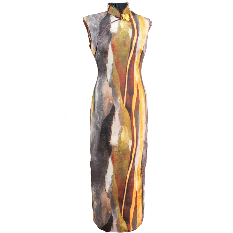 Artistic Vintage in Oil-Painting Tones | Modern one-Pieces Qipao Dress(玟歌)