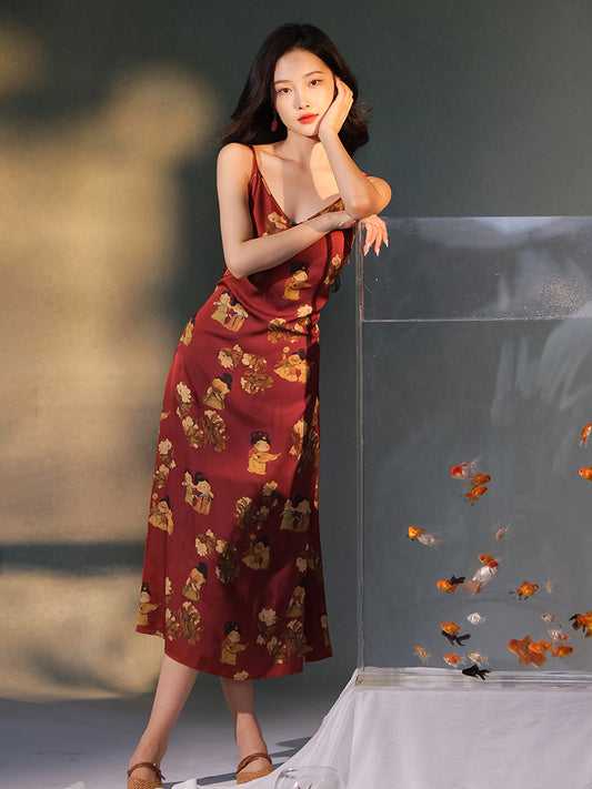 Tang-Style Paste-Resist Trim | Sleeveless Dress (越襄)