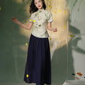 light green|Osmanthus Print Qipao top（沁寒）