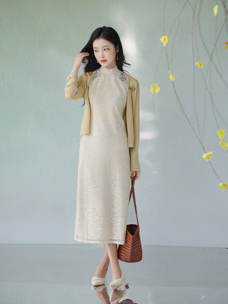 Ice Feeling Imported Metallic Glitter Yarn micro-knit cardigan（莎婳）