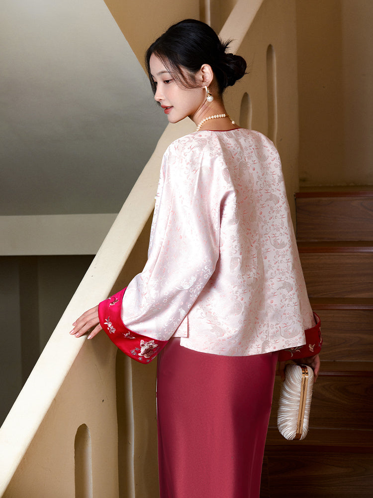 Vintage-Inspired Republic Era Schoolgirl Dress  | Velvet Cheongsam Top（琳悦）