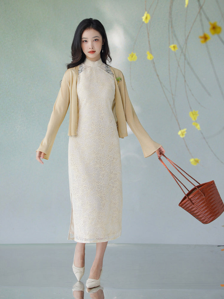 Ice Feeling Imported Metallic Glitter Yarn micro-knit cardigan（莎婳）