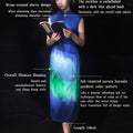 Inked Aurora Blue Green Color Gradient|Modern one-Pieces Qipao Dress（玦光）