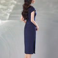 High stretch chiffon|Modern one-Pieces Qipao Dress（灵罗）
