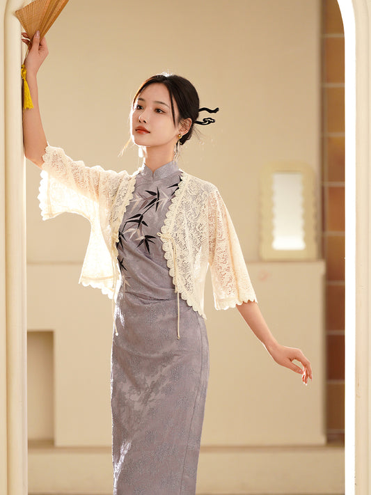 cream color|Handmade Crochet Sense Knit Tunic（扶鸾）