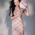 Navy blue Geometric Lattice  | Modern one-Pieces Qipao Dress（若檬）