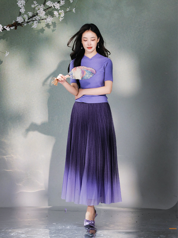 Purple Gradient|Modern one-Pieces long skirt（星朔）