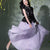 Light and airy simulated silk pleated half-skirt（翩羽）