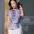 Blue, purple and orange coloring|Modern one-Pieces Qipao top（叶栀）