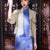 Light beige with pale blue floral prints cardigan（蔓蝶）