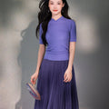 violets|Short Sleeve Qipao Top（罗芙）