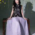 Light and airy simulated silk pleated half-skirt（翩羽）