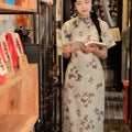 Milky white Butterfly Print | Modern one-Pieces Qipao Dress (蝶涯)