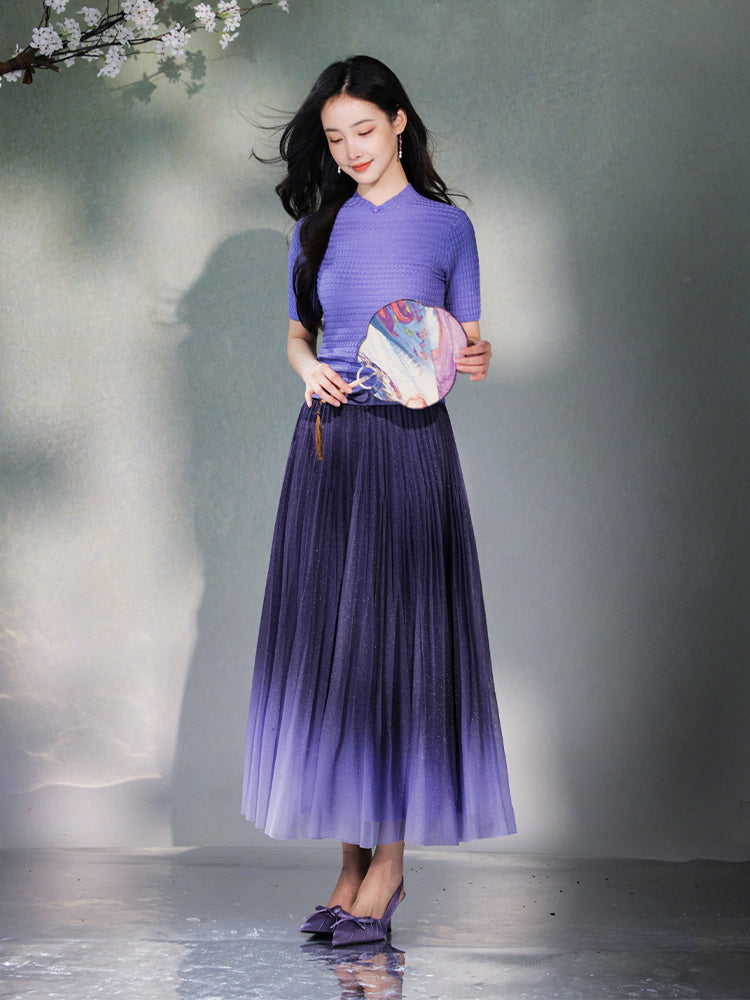 Purple Gradient|Modern one-Pieces long skirt（星朔）