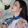 Floral Linen-Textured Chiffon | Modern one-Pieces Qipao Dress (梦虞)