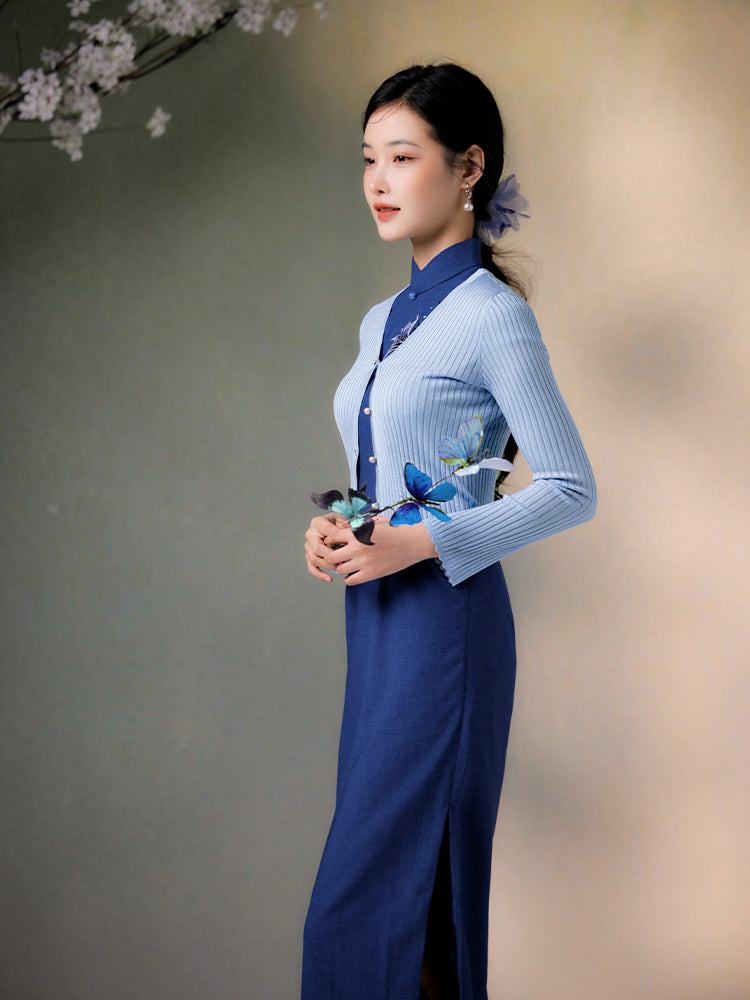 Natural Silk Acetate|flared sleeves Cardigan(俞麦)