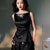 ink Black Silk Embroidered  | Sleeveless Camisole（墨莞）