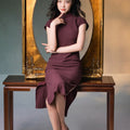 High stretch chiffon|Modern one-Pieces Qipao Dress（灵罗）